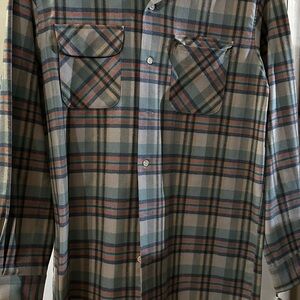 Pendleton Men's Plaid Shirt - Blue, Green, and Orange